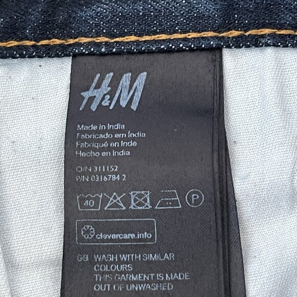 Conscious & Denim Men's Navy Slim Fit  Jeans Sz 34x33 Low Waist Stretch Buttons - Picture 8 of 12